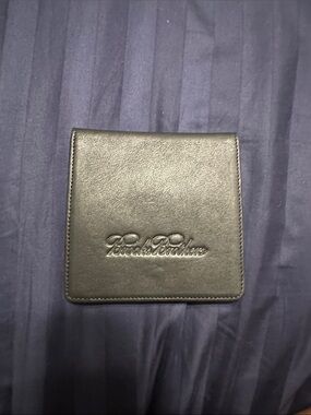 Patrick Cox Black Leather Square Men's Wallet with Embossed Logo